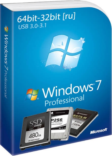 Windows 7 для установки на SSD диск 64bit 32bit Pro
