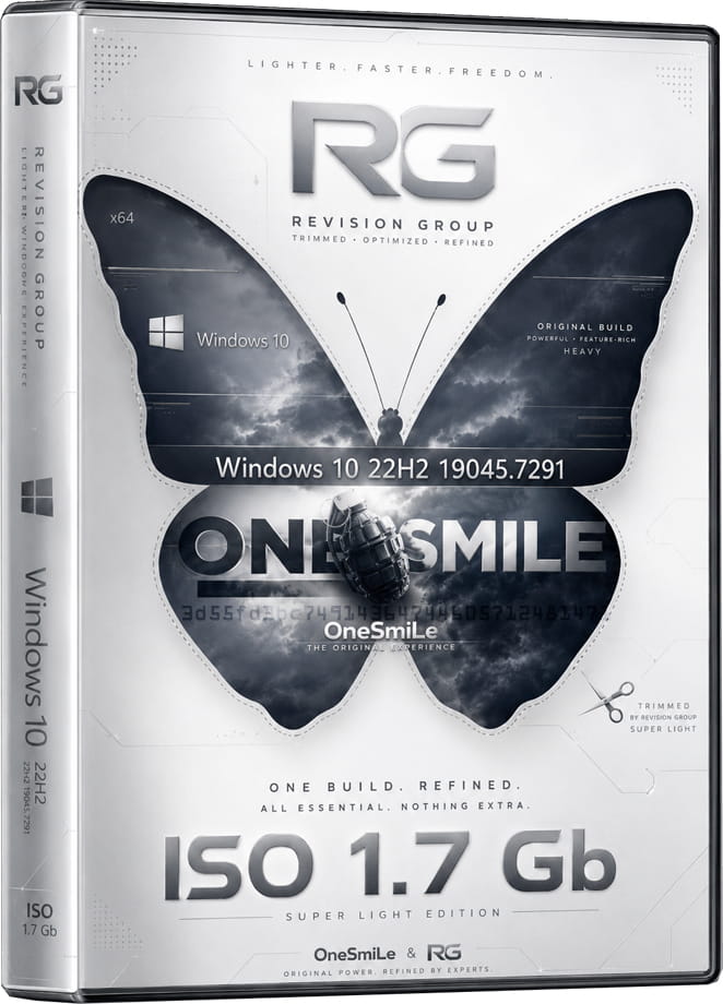 Windows 10 22H2 Lite 19045.7291 by OneSmiLe & RG ISO 1.7 Gb