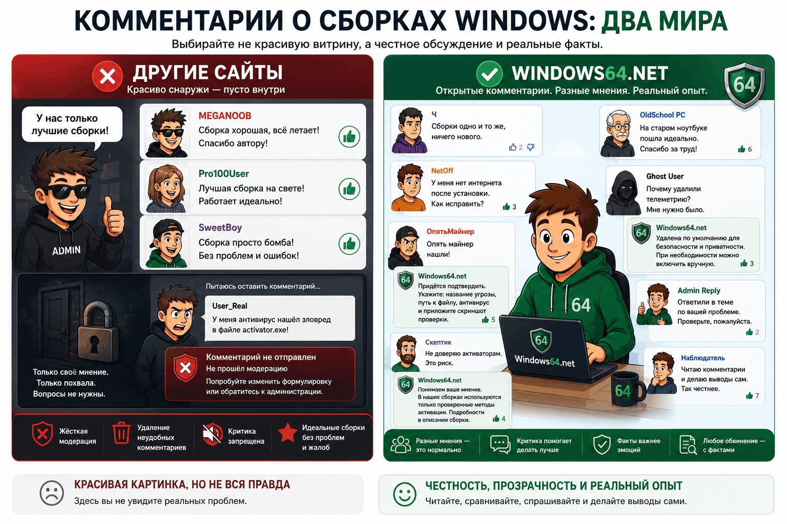 А плохие комментарии удаляются?