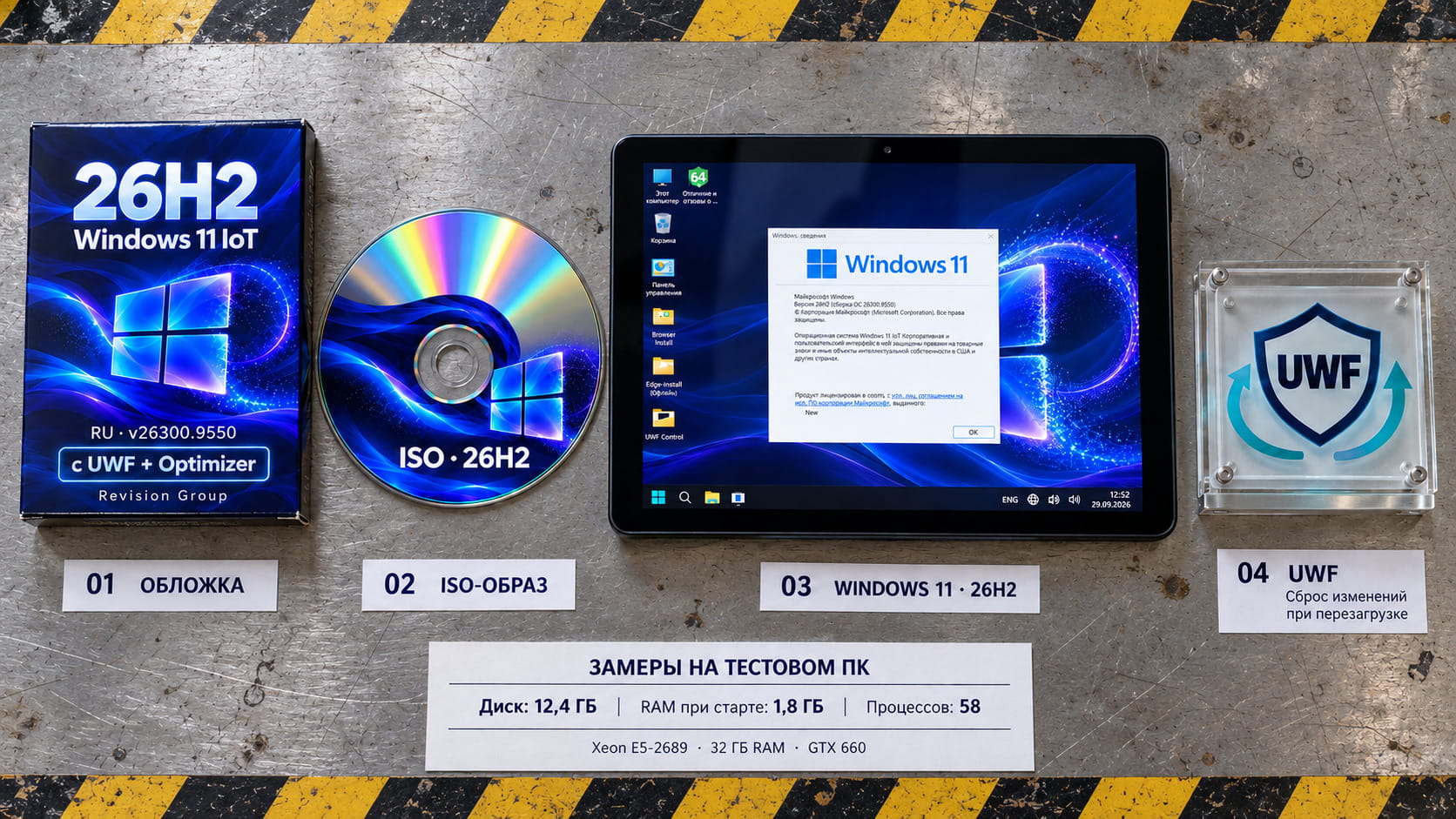 Windows 11 IoT 26H2 26300.9550 RU x64 с UWF и игровой оптимизацией
